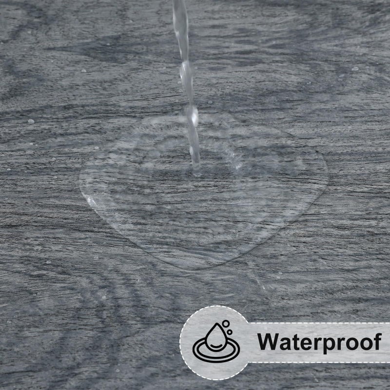 misaya Round Fitted Tablecloth with Elastic Edge, 100% Waterproof Oil Proof Plastic Table Cover, Vinyl Flannel Backed Tablecloth Fits 36"-44" Round Tables for Dinner, Outdoor, Picnic, Wood Grey - Image 3