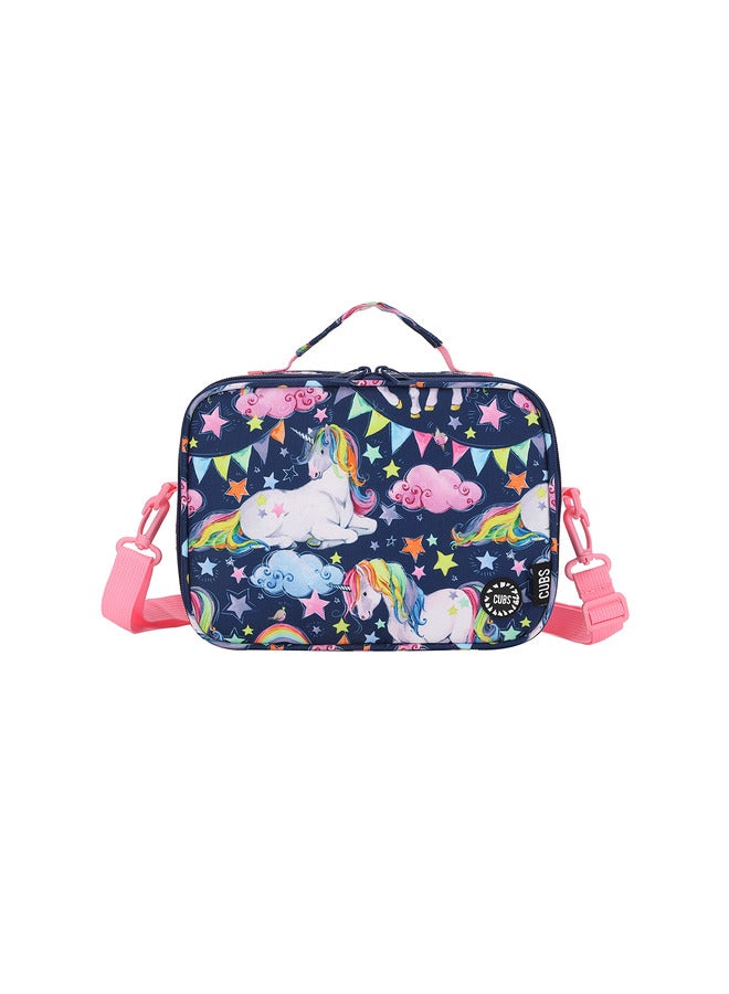 CUBS Unicorn Print Waterproof Lunch Bag With Removable Shoulder Strap Carrying Your Favorite Meals To School Work Or While Traveling - Image 1