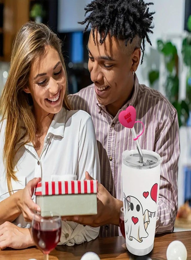 ٦ أغطية ماصة لأكواب ستانلي، أغطية سيليكون على شكل قلوب وردية وحمراء وبنفسجية، أغطية ماصة ملونة لأكواب ستانلي، مقاس ١٠ مم، إكسسوارات ماصة للشرب في عيد الحب - Image 3