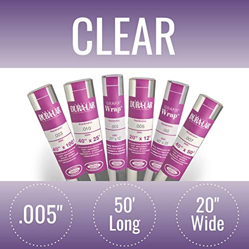 Grafix Dura-Lar 0.005" Film, Ultra Clear, Glossy 20" x50', Material, Mylar/Acetate Alternative for, Blank Stencils and Templates, Protection, Transparencies, Windows, Arts and Crafts, Roll - Image 2