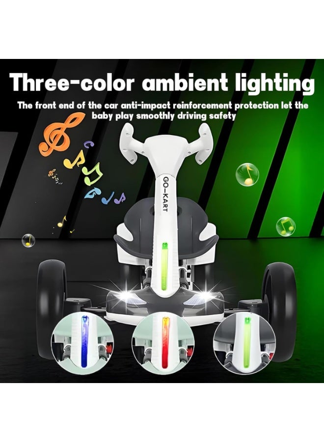 فيتنس ورلد سيارة أطفال كهربائية قابلة للطي مع ريموت تحكم عن بعد و بطاريتين 6V بقوة 390 واط، سيارة ركوب للاطفال بدعاسة مزودة بمدخل USB و بلوتوث و موسيقى و اضاءة مع مقعد قابل للتعديل - Image 3