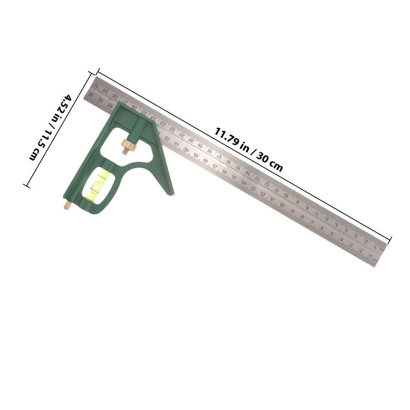 Green Stainless Steel Angle Ruler Protractor Miter Gauge Precision Carpenter Tool - Image 3