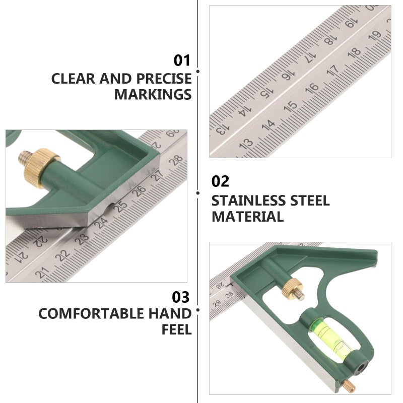 Green Stainless Steel Angle Ruler Protractor Miter Gauge Precision Carpenter Tool - Image 4