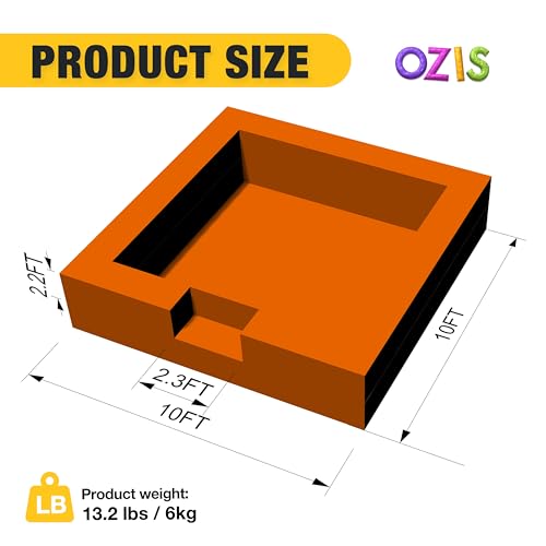 OZIS 10FT Ball Pit Inflatable Foam Pit with Builtin Blower Portable Foam Party Pit for IndoorOutdoor Activities Easy to Setup Orange - Image 5