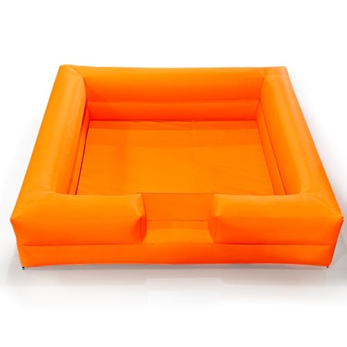 OZIS 10FT Ball Pit Inflatable Foam Pit with Builtin Blower Portable Foam Party Pit for IndoorOutdoor Activities Easy to Setup Orange - Image 1