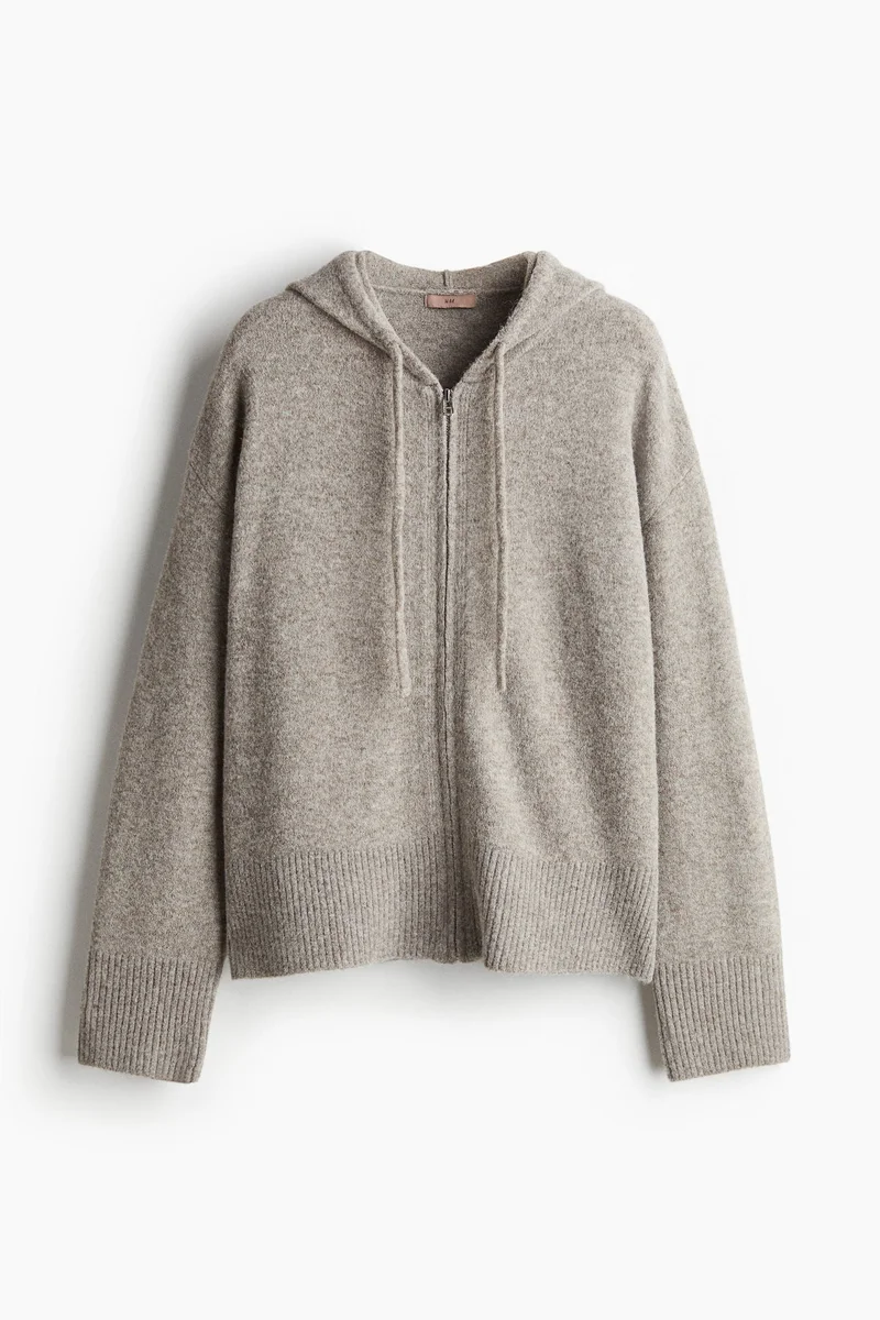 H&M Knitted zip-through hoodie