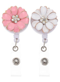 Excefore Retractable Badge Holder, 2 Pcs Badge Reel Badge Holder Retractable Reel Holder Id Badge Holder Clip ID Name Badge Holder Reel Clip On Card Holders For Office Workers Nurse Doctors Teachers  - Image 1