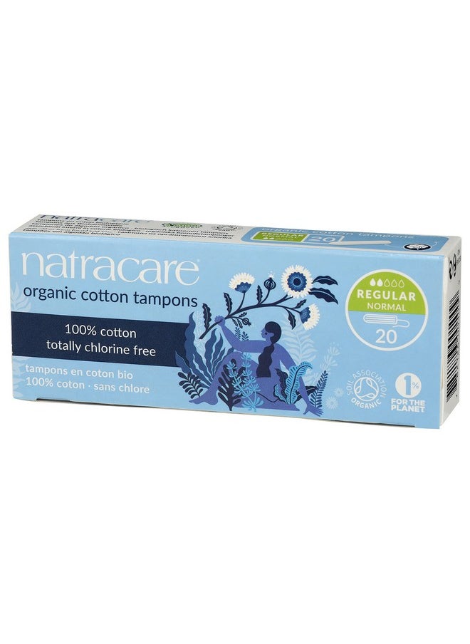 NATRACARE - Non Applicator 100% Organic Cotton Tampons, Regular, Totally Chlorine Free, Biodegradable And Compostable (1 Pack, 20 Tampons Total)… - Image 1