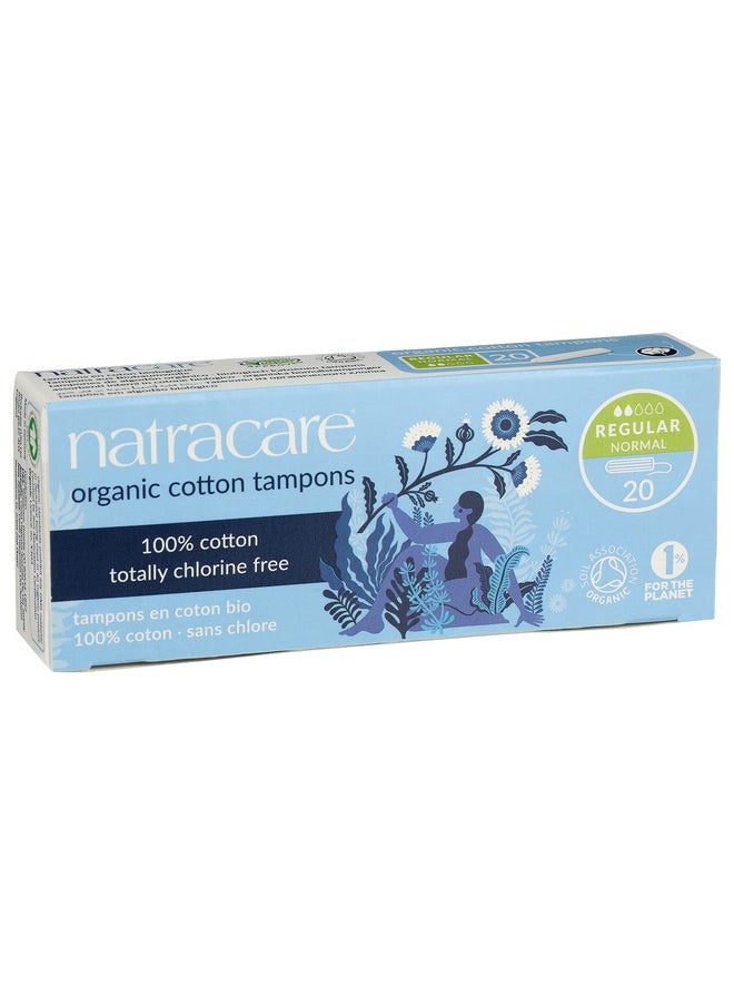 NATRACARE - Non Applicator 100% Organic Cotton Tampons, Regular, Totally Chlorine Free, Biodegradable And Compostable (1 Pack, 20 Tampons Total)… - Image 1