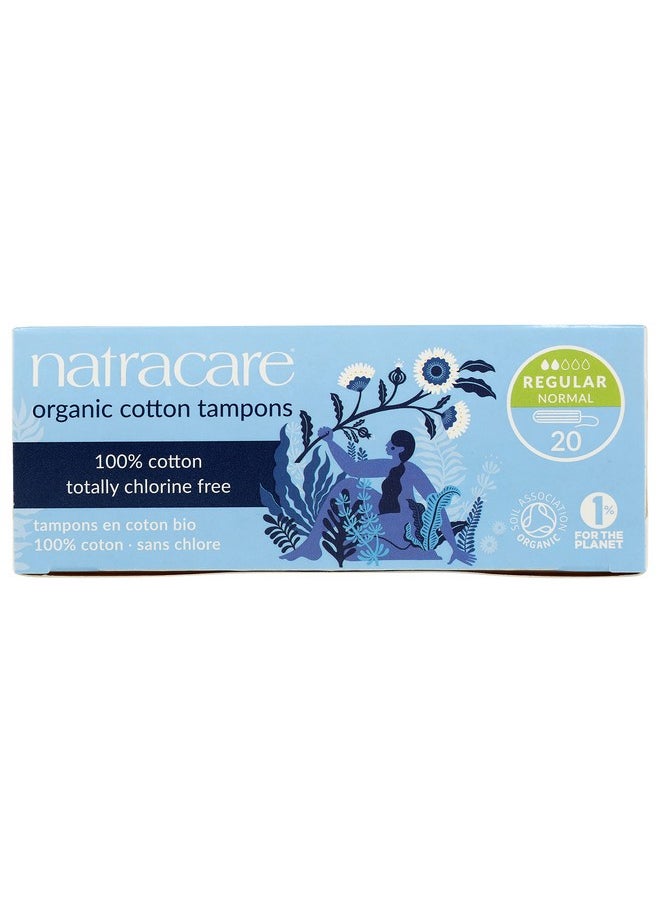 NATRACARE - Non Applicator 100% Organic Cotton Tampons, Regular, Totally Chlorine Free, Biodegradable And Compostable (1 Pack, 20 Tampons Total)… - Image 1