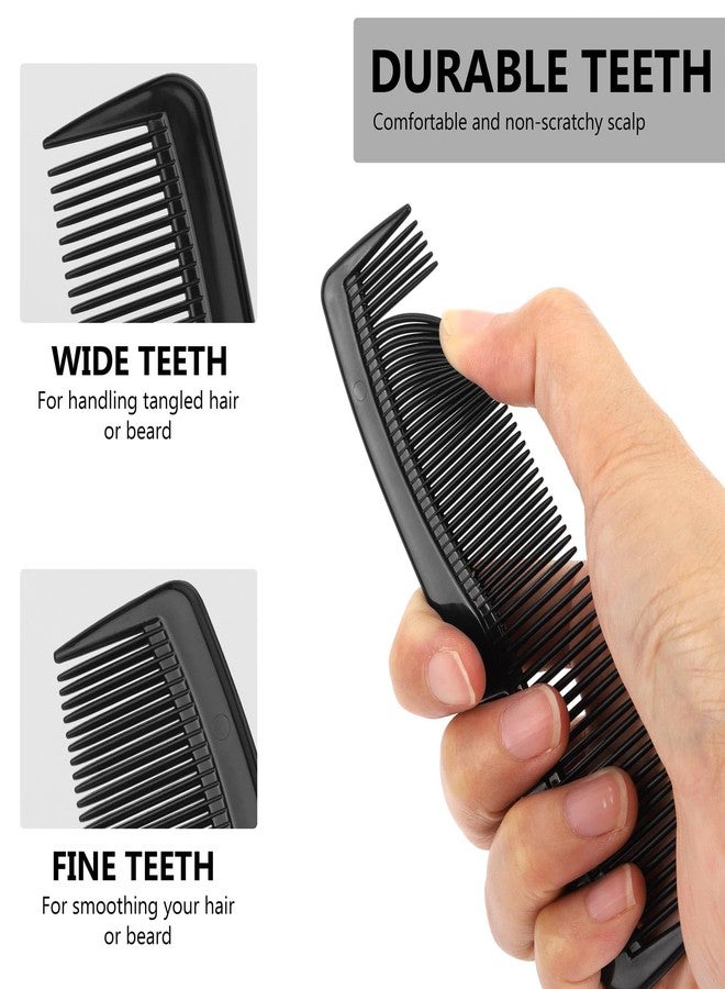 BTYMS 24 Pcs Plastic Hair Combs Pocket Sized- 5" Black Mens Comb with Fine and Wide Tooth Comb for Hair, Beard, and Mustache Styling - Image 3