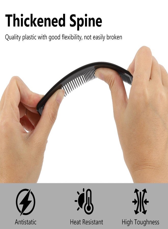 BTYMS 24 Pcs Plastic Hair Combs Pocket Sized- 5" Black Mens Comb with Fine and Wide Tooth Comb for Hair, Beard, and Mustache Styling - Image 4