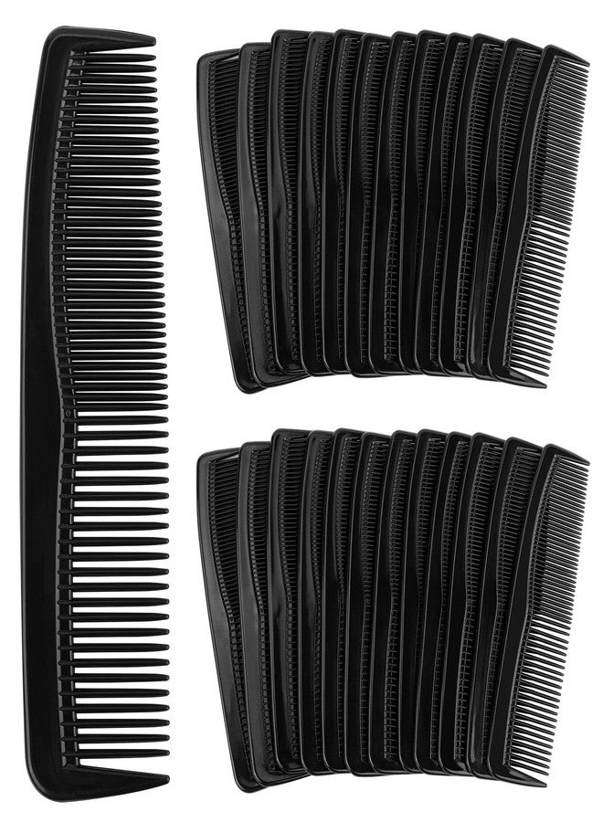BTYMS 24 Pcs Plastic Hair Combs Pocket Sized- 5" Black Mens Comb with Fine and Wide Tooth Comb for Hair, Beard, and Mustache Styling - Image 1