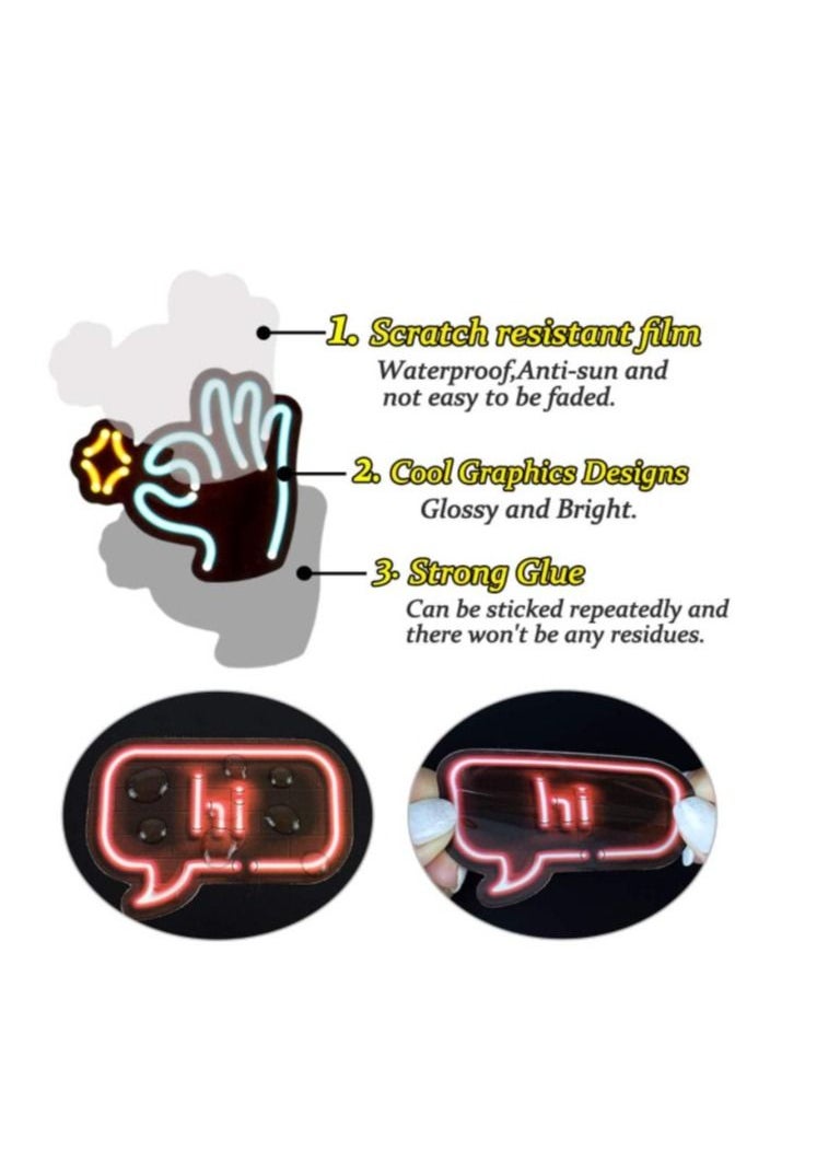 Grab Mantra - Waterproof Vinyl Stickers Neon style for Laptop Water Bottles Party Supplies 50 Pieces - Image 1