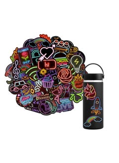 Waterproof Vinyl Stickers Neon style for Laptop Water Bottles Party Supplies 50 Pieces