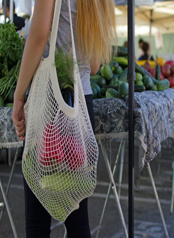 Simple Ecology Organic Cotton Heavy Duty Double Handle String Bag; Natural 2 Pack - Image 5