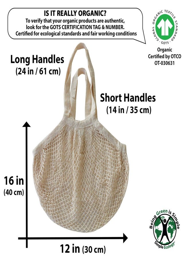 Simple Ecology Organic Cotton Heavy Duty Double Handle String Bag; Natural 2 Pack - Image 3