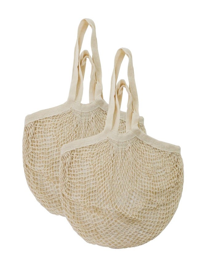 Simple Ecology Organic Cotton Heavy Duty Double Handle String Bag; Natural 2 Pack - Image 1