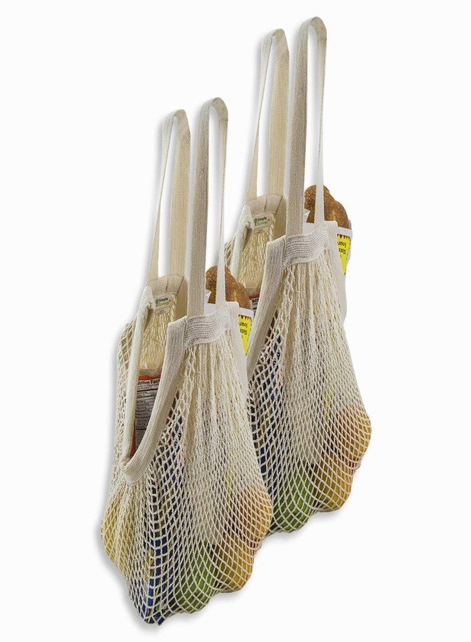 Simple Ecology Organic Cotton Heavy Duty Double Handle String Bag; Natural 2 Pack - Image 2