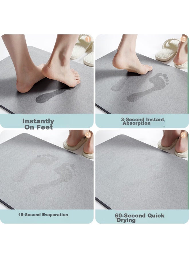 Yishang Bathroom Mat, Absorbent Bath Mat, Non-slip Mat For Bathroom, Quick-drying Foot Mat For Toilet Entrance, 40*60 - Image 4