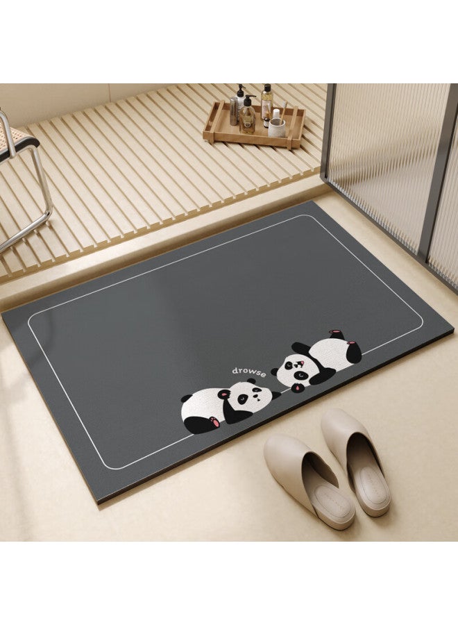 Yishang Bathroom Mat, Absorbent Bath Mat, Non-slip Mat For Bathroom, Quick-drying Foot Mat For Toilet Entrance, 40*60 - Image 1