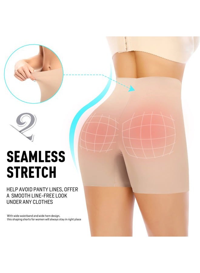 Werena Seamless Shaping Boyshorts Panties for Women Slip Shorts Under Dress Shapewear Shorts Tummy Control Underwear, #31 Beige(slip Shorts)-add1, XXL - Image 4
