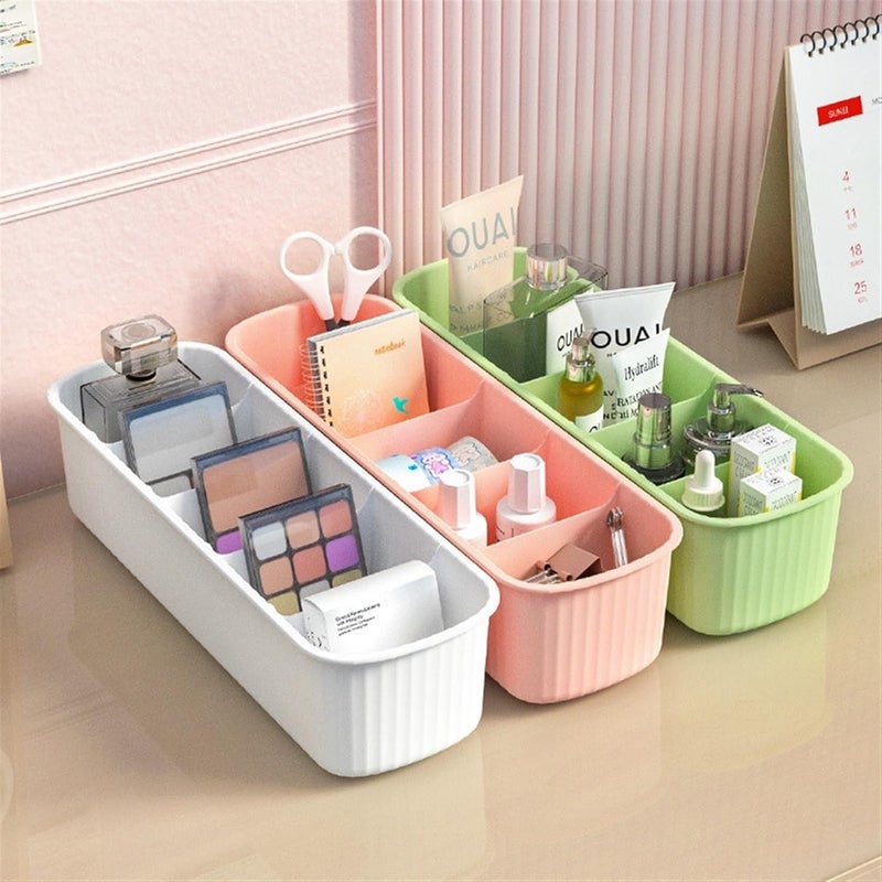 KRYLAR 4 قطع صناديق تخزين الجوارب والملابس الداخلية، منظم الملابس ذو الأقسام المنزلية، فواصل القماش للملابس الداخلية، الجوارب، الصدريات - حل تخزين موفر للمساحة - لتنظيم المنزل (متعدد الألوان) - Image 1