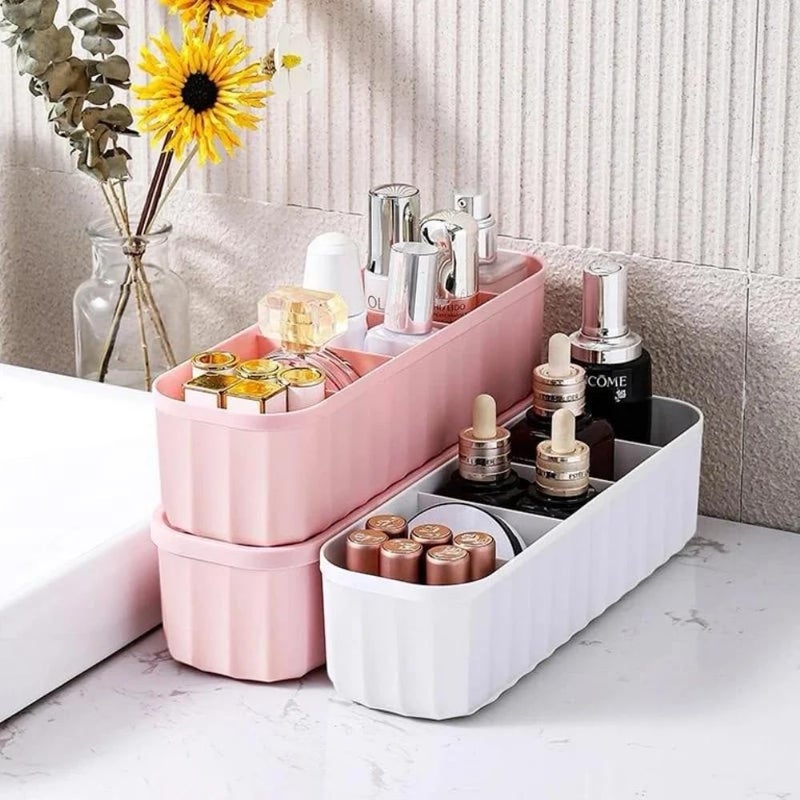 KRYLAR 4 قطع صناديق تخزين الجوارب والملابس الداخلية، منظم الملابس ذو الأقسام المنزلية، فواصل القماش للملابس الداخلية، الجوارب، الصدريات - حل تخزين موفر للمساحة - لتنظيم المنزل (متعدد الألوان) - Image 3