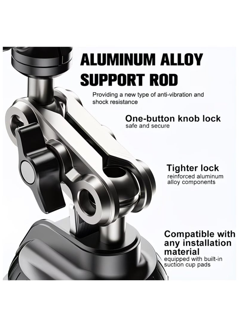 Ainawo Tablet Mount for Truck, Car Tablet Holder Heavy Duty Super Suction Cup/Adhesive Base iPad Stand for Dash Windshield Wall Vehicle Desk, 360° Metal Bracket for 4.7-12.9" iPad Pro/Air/Mini/Galaxy - Image 5