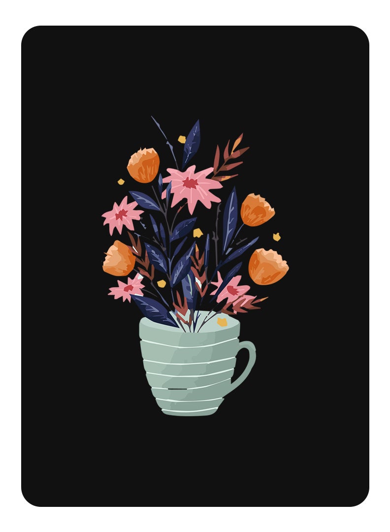 Theodor Protective Flip Case For Samsung Galaxy Tab A 10.5, T590 With Trifold Stand Auto Wake Sleep Shockproof Cover Cup of Flower - Image 1