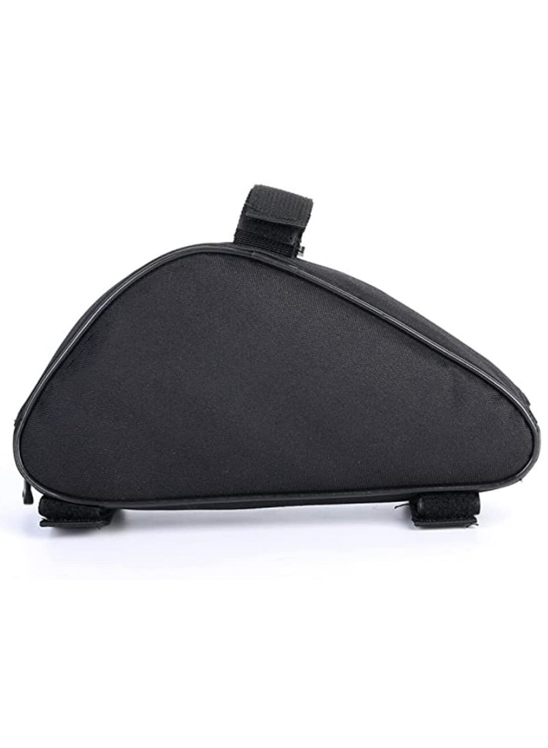 حقيبة إطار الدراجة المثلثة، حقيبة تخزين دراجة هوائية، جراب أنبوب علوي، حقيبة سرج أمامية للطرق والجبال، بأشرطة فيلكرو قابلة للتعديل، مصنوعة من اليستر المقاوم للماء، تحتوي على جيب بسحاب لهاتف ومحفظ - Image 3