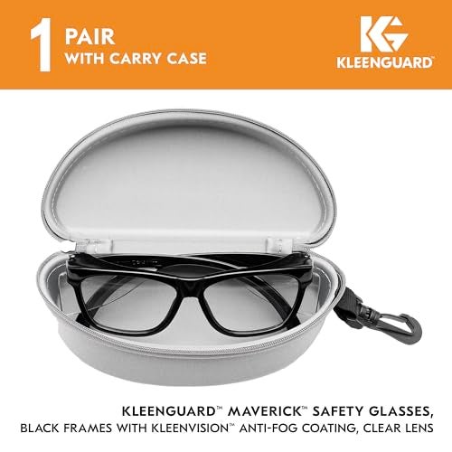 Kleenguard™ V30 Maverick™ Safety Glasses (56567), Clear Lenses with KleenVision™ Anti-Fog coating, Black Frame, Carrying Case, Eyewear for Men and Women - Image 2