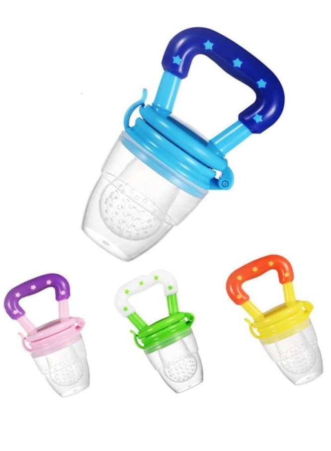 Baby Food Feeder,4 pcs Baby Teething Dummy Fresh Fruit Pacifier Infant Silicon Pacifier Fruit Teethers for Baby Food Supplement Feeding Device - Image 1