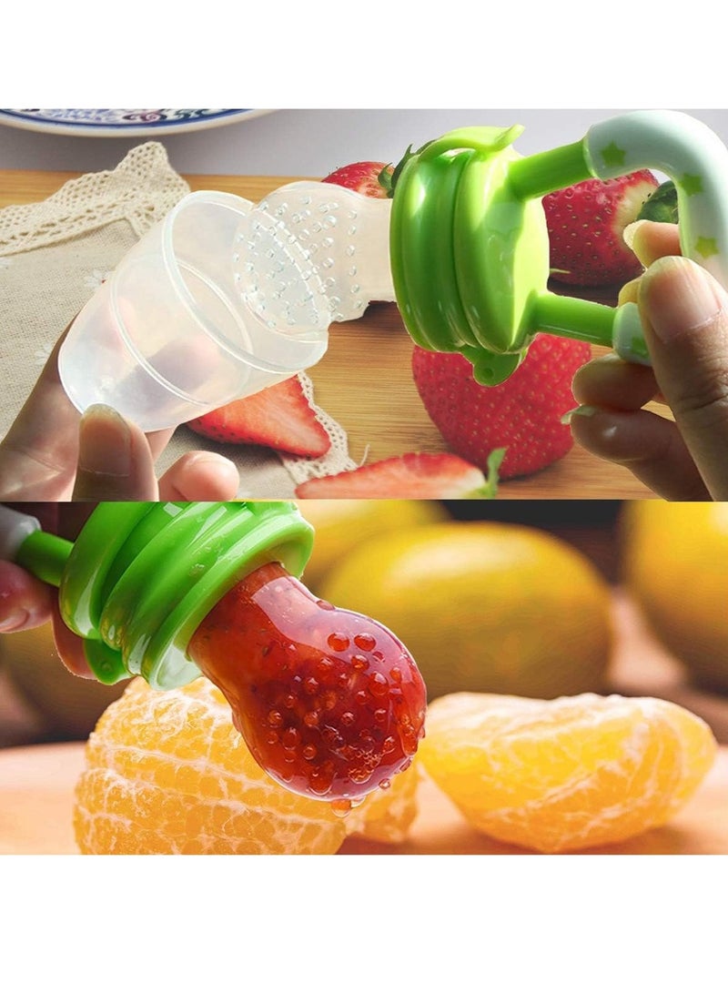 Baby Food Feeder,4 pcs Baby Teething Dummy Fresh Fruit Pacifier Infant Silicon Pacifier Fruit Teethers for Baby Food Supplement Feeding Device - Image 4