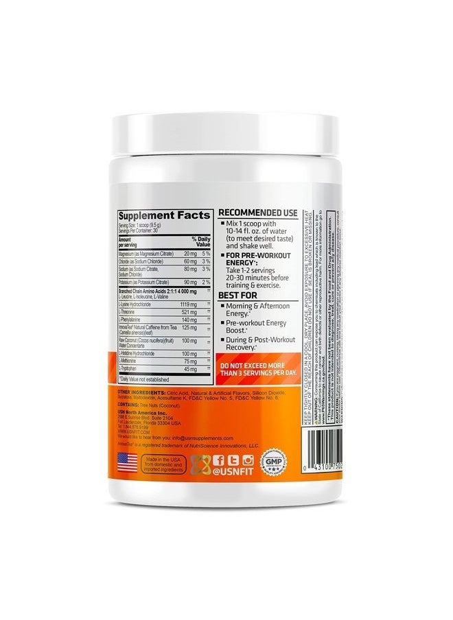 USN - Amino Stim EAAs (Essential Amino Acids) + Energy, 125mg Caffeine, 6g Essential Amino Acids, Hydration Complex, Muscle Growth Recovery, Mango Pineapple, 10.05 Ounce (Pack of 1) - Image 1