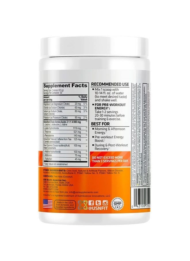 USN - Amino Stim EAAs (Essential Amino Acids) + Energy, 125mg Caffeine, 6g Essential Amino Acids, Hydration Complex, Muscle Growth Recovery, Mango Pineapple, 10.05 Ounce (Pack of 1) - Image 1