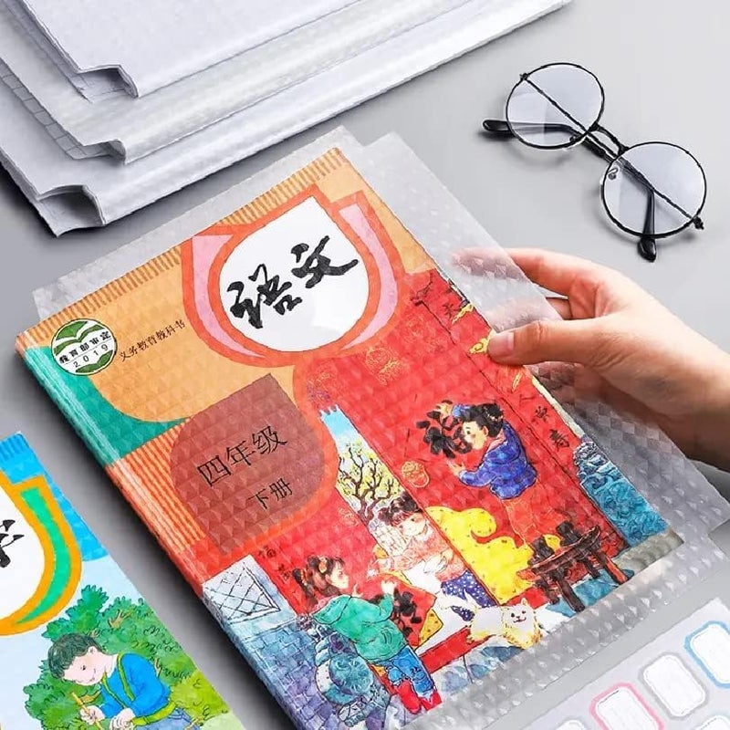 Zevon® Transparent Self-Adhesive Book Cover Sheets [30 Pcs- 3 Different Sizes - 10 Each],Waterproof School Textbook Protective Case Cover - Image 4