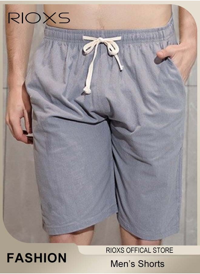 RIOXS Men's Swim Shorts,  Comfortable Swimming Shorts, Stretch Drawing Beach Shorts For Men, Summer Bathing Suit With Pocket, Soft Lining Swimwear Shorts, Breathable Swim Shorts Gift For Husband Daddy  - Image 2