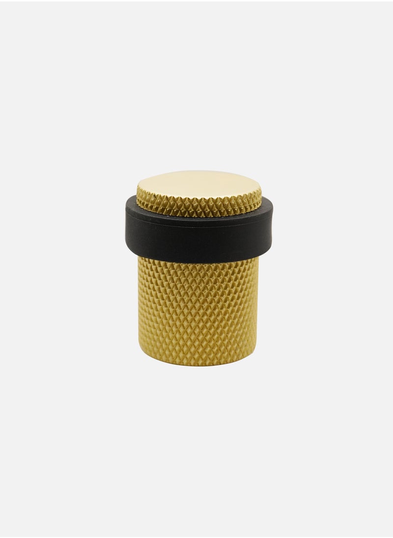CINCINNO Knurled Aluminium Door Stopper – Premium Metal, Heavy Duty, Anti-Corrosion, Reversible, Easy Installation, Sleek Design, 5-Year Warranty (Gold Plated) 