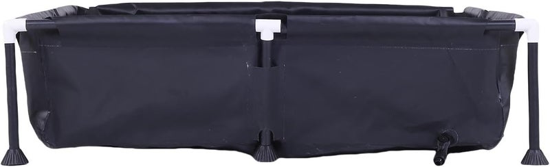 Eacam Compact Small Deep Pool PVC 37.4x37.4x7.9 Inch Above Ground Swimming Pool Kid Friendly Fun Pet Bath, Black - Image 4