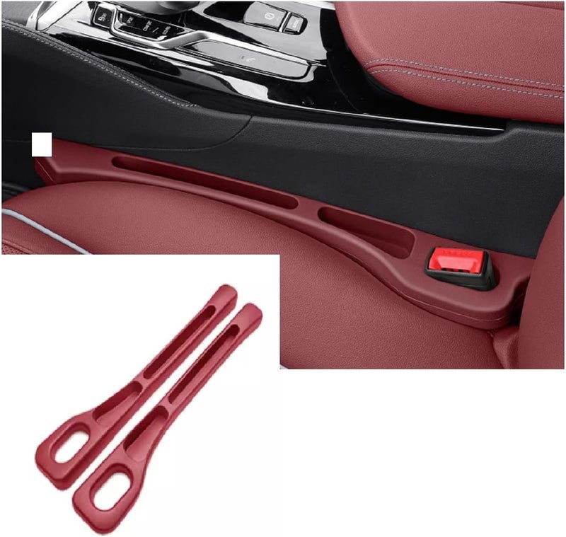 Car Seat Gap Organizer with Storage Slots and Phone Holder – 2 Pack Car Seat Gap Organizer and Prevent Falling (Maroon) - Image 2
