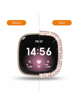 Y&D 3 Pcs Screen Protector for Fitbit Versa And Sense Watch Clear Rose Gold Pink  - Image 2