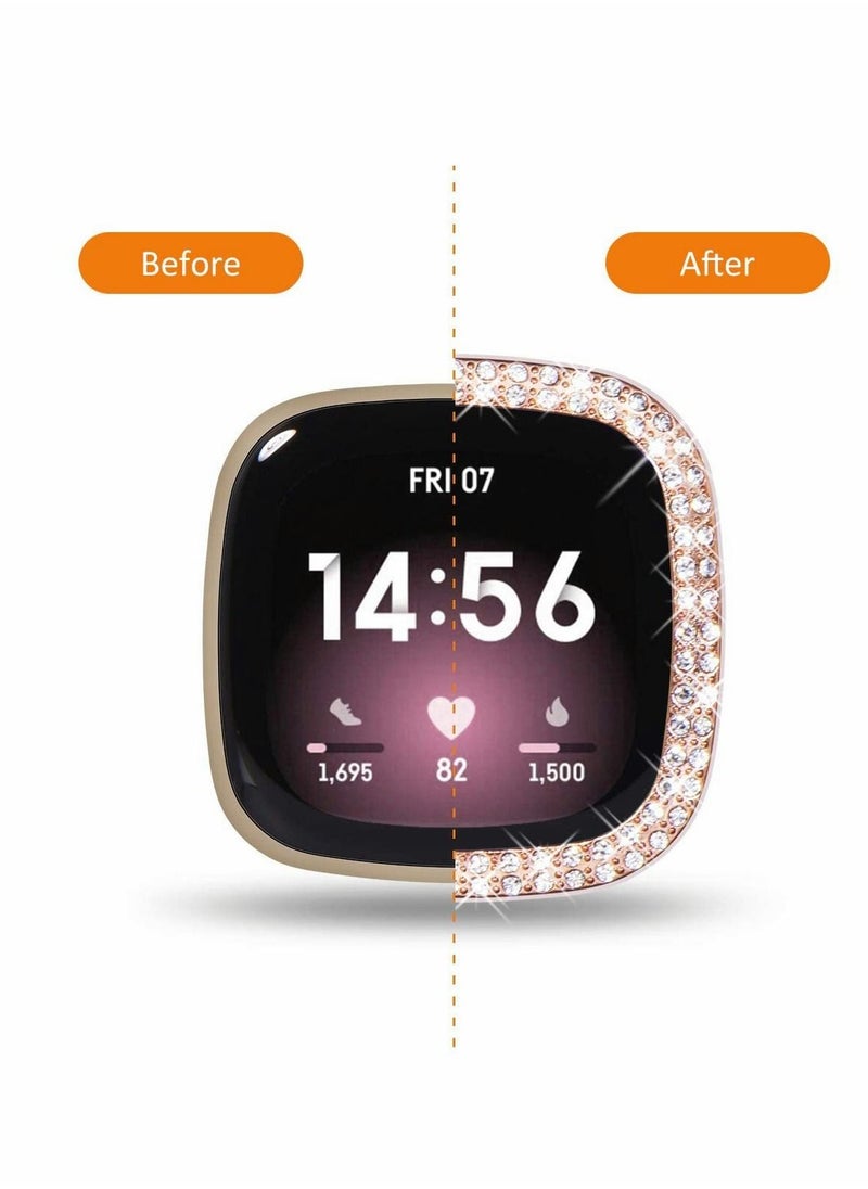 Y&D 3 Pcs Screen Protector for Fitbit Versa And Sense Watch Clear Rose Gold Pink  - Image 2