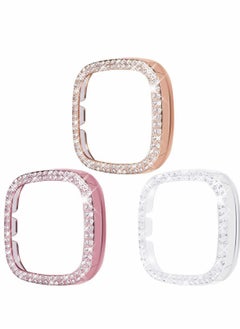 Y&D 3 Pcs Screen Protector for Fitbit Versa And Sense Watch Clear Rose Gold Pink  - Image 1