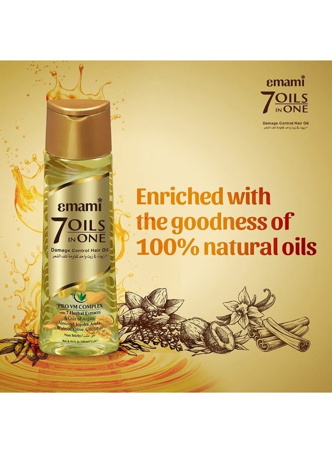 emami 7 Oils in One Damage Control Hair Oil | With Pro VM Complex | 7 Herbal extracts and oils | Reduce Hair Fall Upto 96% | Makes Hair Upto 20X Stronger | Non Sticky Hair Oil | 200ml (Pack Of 1) - Image 5