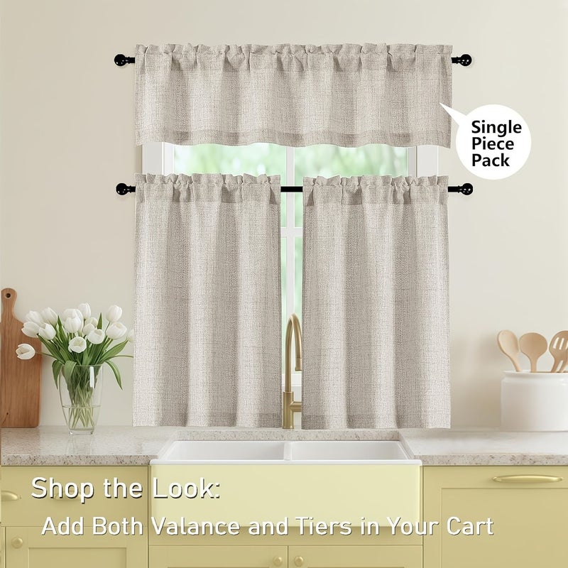 ستارة صغيرة للمطبخ بنسيج مميز مقاس 39x51 بوصة، نمط ياباني شبه شفاف - Image 2