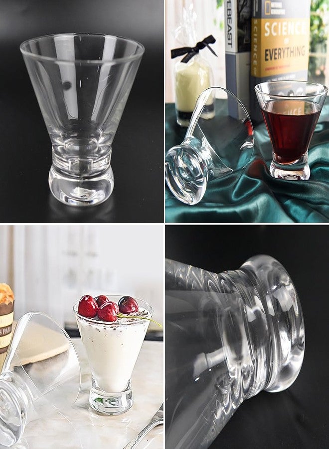 طقم كؤوس مارتيني بدون ساق من وايبت، 4 قطع، سعة 8 أونصات، بقاعدة سميكة، مثالية للمشروبات مثل مارغريتا، مانهاتن، وكوزموبوليتان، وللحفلات، وأعياد الميلاد، وهدية مثالية للمنزل الجديد، مصنوعة من الكريستال الشفاف. - Image 4