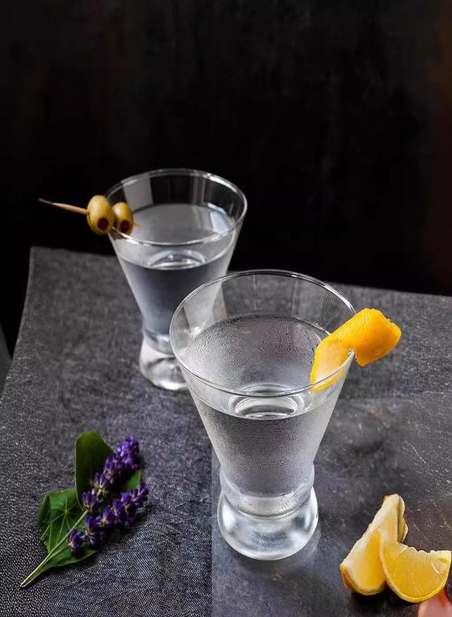 طقم كؤوس مارتيني بدون ساق من وايبت، 4 قطع، سعة 8 أونصات، بقاعدة سميكة، مثالية للمشروبات مثل مارغريتا، مانهاتن، وكوزموبوليتان، وللحفلات، وأعياد الميلاد، وهدية مثالية للمنزل الجديد، مصنوعة من الكريستال الشفاف. - Image 2