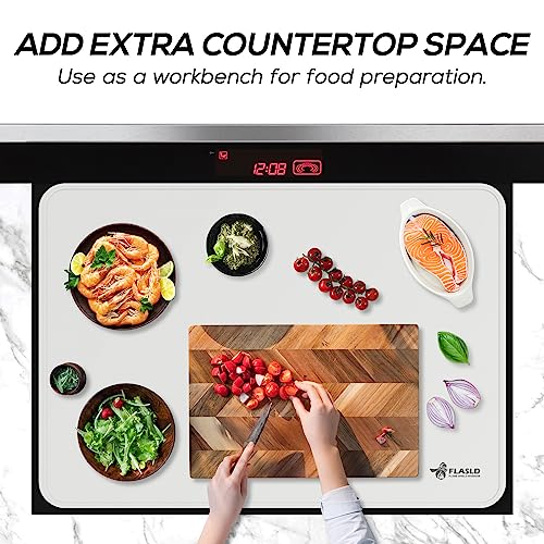FLASLD Silicone Electric Stove Top Cover, Glass Stove Top Protector for Ceramics, Silicone Dish Drying Mat, Multipurpose Mat, White-20×24 inch - Image 5
