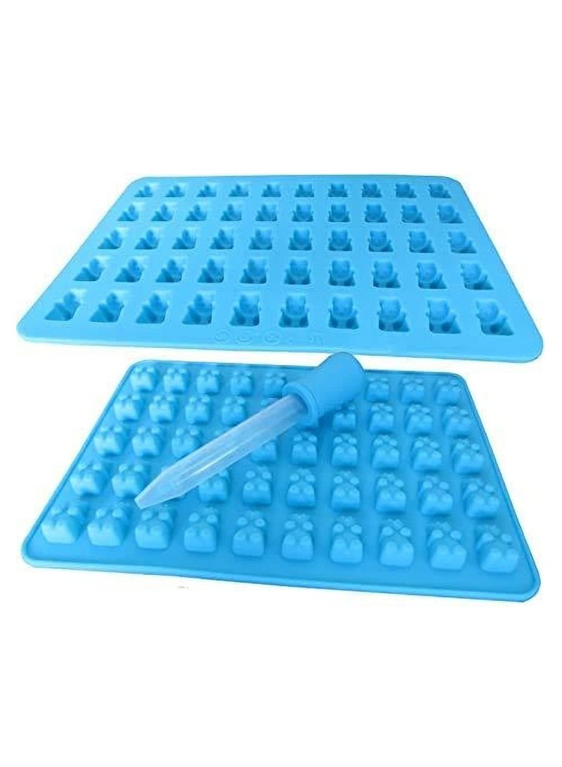 2 Pack 50 Cavity Silicone Gummy Bear Candy Chocolate Mould With a Dropper Making ,Gift For Your Kids - Image 2